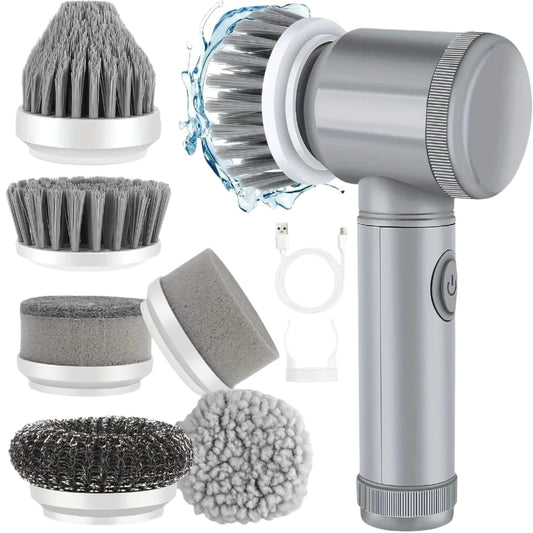 Electric Spin Scrubber Cordless Spin Scrubber with 6 Replaceable Brush Heads Electric Cleaning Brush Cleaning Tools